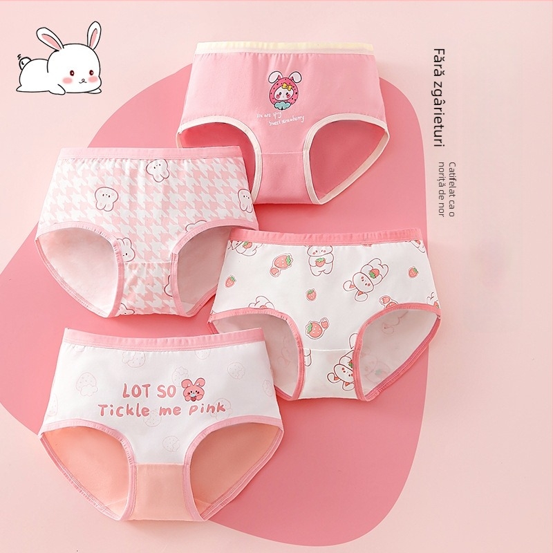 Chiloți din bumbac pentru fete, Clasa A, 95% bumbac și 5% elastan, pentru fete cu vârsta 3–8 ani, brand Lu Tong Dream