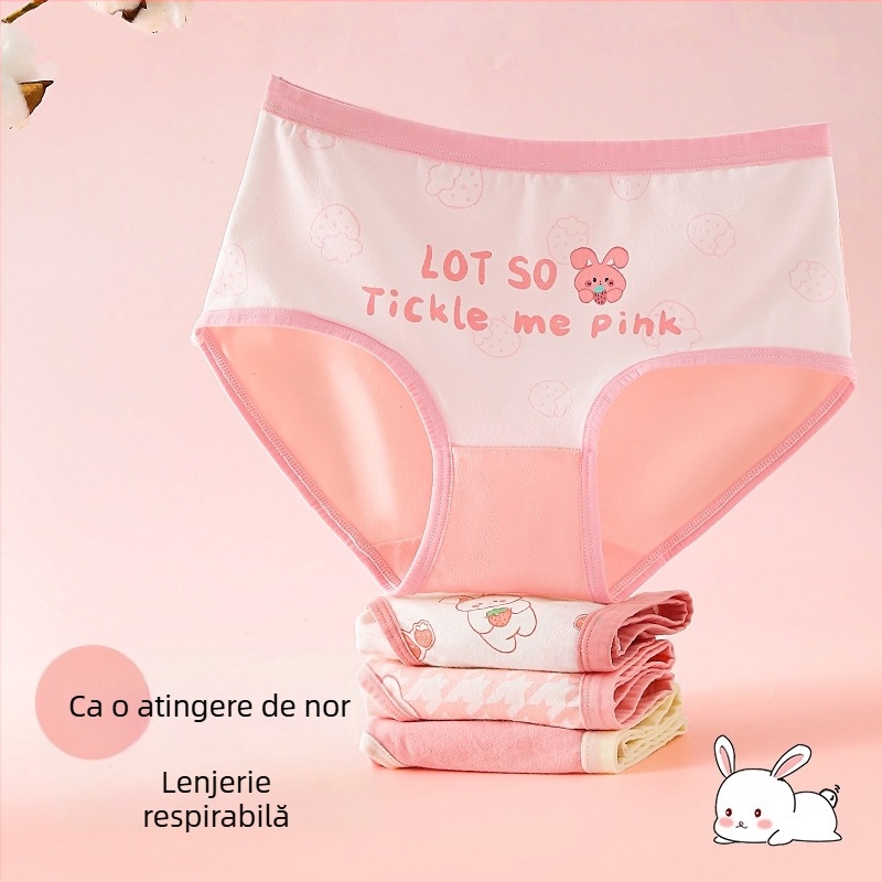 Chiloți din bumbac pentru fete, Clasa A, 95% bumbac și 5% elastan, pentru fete cu vârsta 3–8 ani, brand Lu Tong Dream