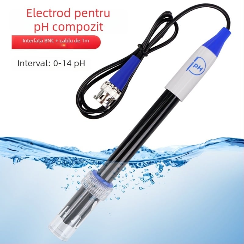 Senzor pH PR201, electrod pH compozit pentru analizor de calitate a apei, interval 0–14 pH, precizie 0,02 pH, Earthworm