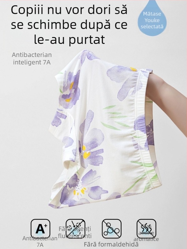Chiloți pentru fete antibacteriale cu Ucosilk, fibră de celuloză regenerată 92,9%, Clasa A, pentru vârsta 3–8 ani