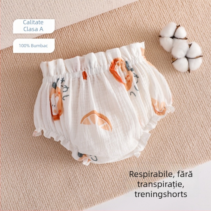 Pantaloni de antrenament pentru bebeluți din tifon – antibacteriali, respirabili, siguranță Clasă A, pentru sugari și copii mici (0–3 ani)