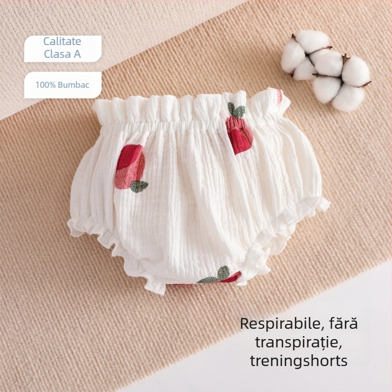 Pantaloni de antrenament pentru bebeluți din tifon – antibacteriali, respirabili, siguranță Clasă A, pentru sugari și copii mici (0–3 ani)