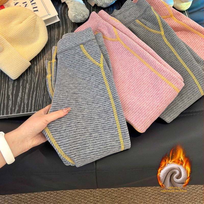 Pantaloni de iarnă pentru copii, fleece ovăzit, 95% poliester, talie medie, unisex, Securitate Clasa A