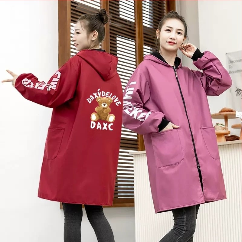 Șorț cu mâneci, din flanel impermeabil pentru iarnă, unisex, cu model animal