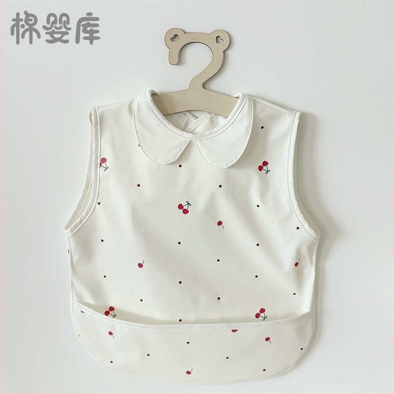 Smoc impermeabil fără mâneci pentru hrănire și pictură, unisex, țesătură poliester, model Cartoon, brand Cotton Baby Library, cod 0400, primăvara 2025, clasă de siguranță A