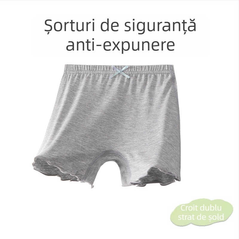 Boxeri de vară pentru fete, din modal cu bumbac, Clasă A anti-derapare, talie medie, pentru copii 3–8 ani