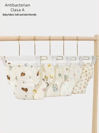 Mu Mu Bear Pantaloni de antrenament pentru baie în stil coreean pentru bebeluși, acoperiri impermeabile pentru scutec, material crepe, greutate 9-18 kg, vârstă 1-3 ani