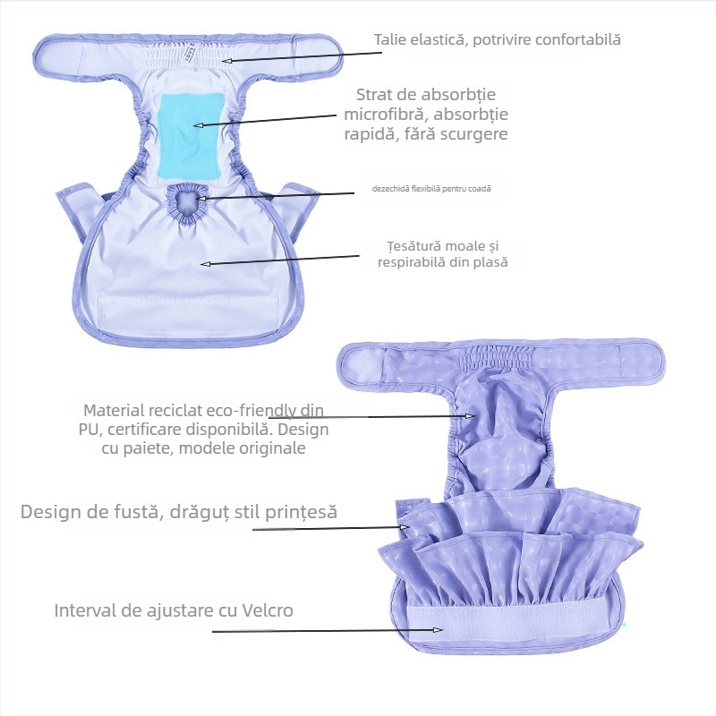 Pantaloni fiziologici - țesătură reciclată ecologică / poliester, lavabil, stil european-american, feminin, brand: Bablonrabi/Babylon Raby