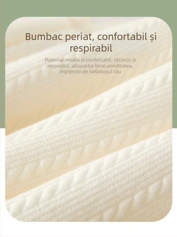 Top pentru bebeluși din bumbac cu umplutură, unisex, decolteu în V, 95% bumbac, țesătură moale