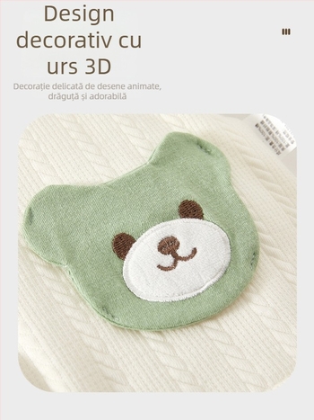 Top pentru bebeluși din bumbac cu umplutură, unisex, decolteu în V, 95% bumbac, țesătură moale