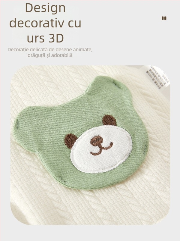 Top pentru bebeluși din bumbac cu umplutură, unisex, decolteu în V, 95% bumbac, țesătură moale