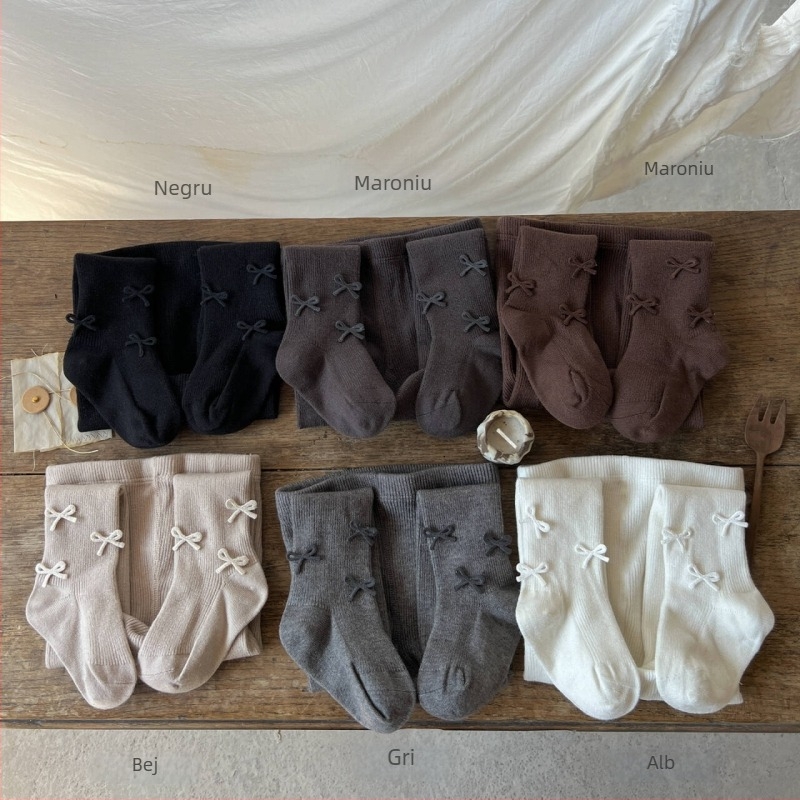 Colanți din bumbac pentru iarnă, grosime medie, absorbție a transpirației, culoare solidă, pentru fetițe 3–8 ani