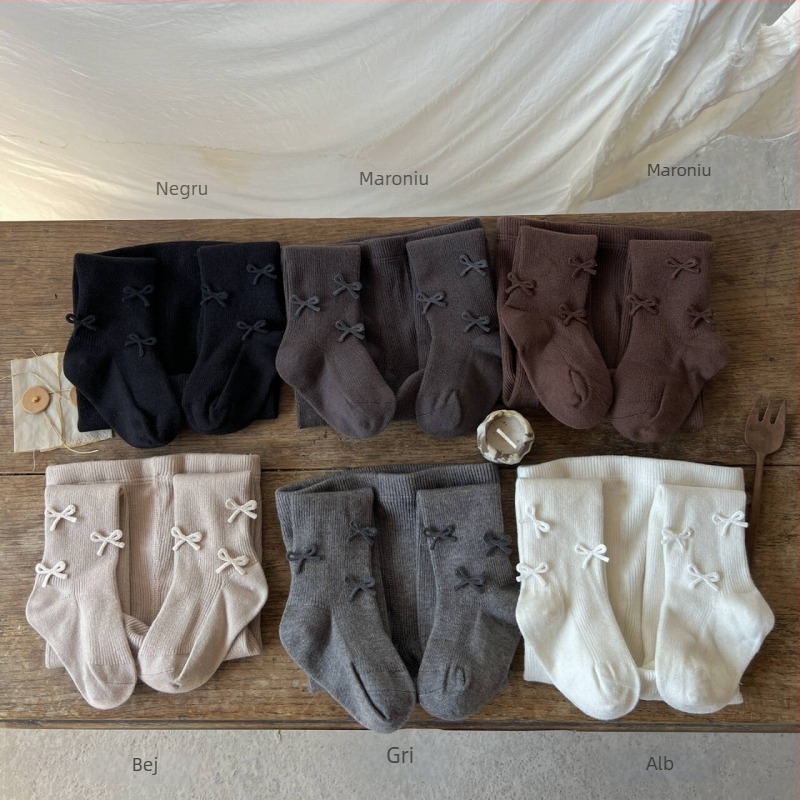 Colanți din bumbac pentru iarnă, grosime medie, absorbție a transpirației, culoare solidă, pentru fetițe 3–8 ani