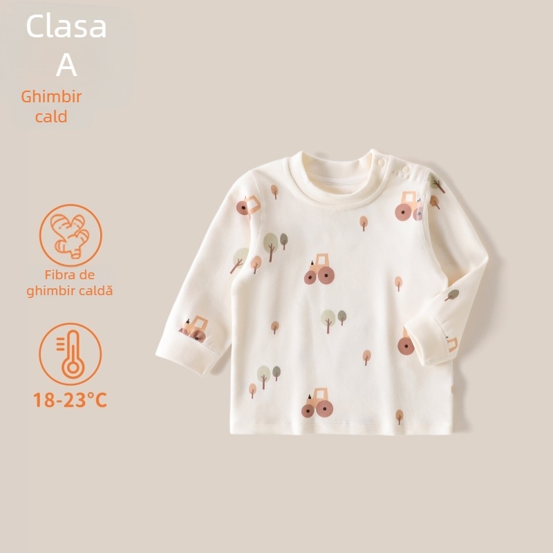 Set din două piese pentru bebeluți: pulover cu mâneci lungi și pantaloni, din bumbac cu atingere moale, unisex, pentru nou-născuți 0-1 ani