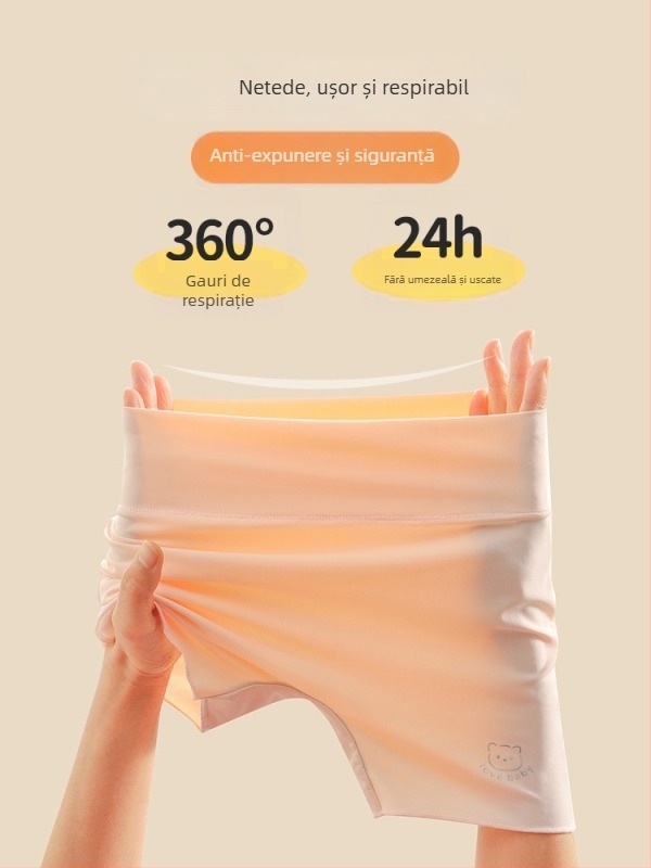 Fete: pantaloni de siguranță din mătase de gheață, 2-în-1 colanți și chiloței, Clasa A, Nylon 79,1%