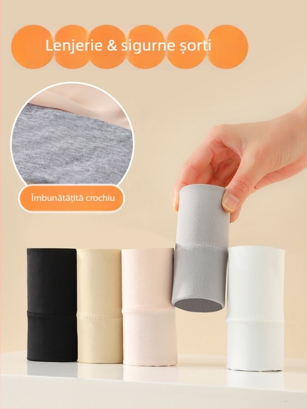 Fete: pantaloni de siguranță din mătase de gheață, 2-în-1 colanți și chiloței, Clasa A, Nylon 79,1%