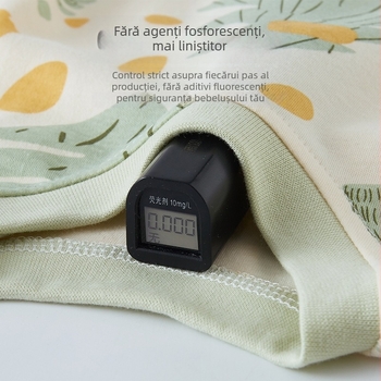 Set de pijamale pentru bebeluș, două piese, din bumbac 100% – tricou cu gât rotund și pantaloni, model cu desene animate, pentru 1-3 ani