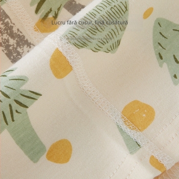 Set de pijamale pentru bebeluș, două piese, din bumbac 100% – tricou cu gât rotund și pantaloni, model cu desene animate, pentru 1-3 ani