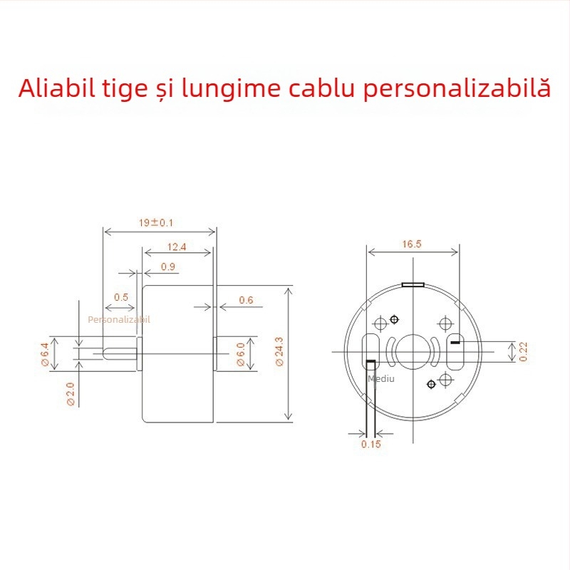 Motor cu perii Yuebang — micro motor DC, sub 36V, certificare 3C
