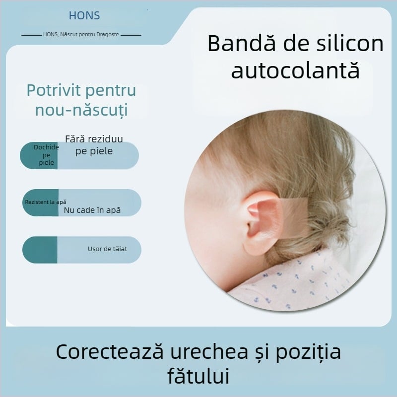 Bandă de corecție a urechii din silicon pentru sugari și copii – fixare pentru urechile proeminente