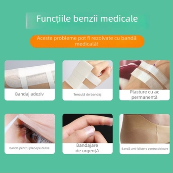 Bandă PE microporoză transparentă pentru infuzie – adeziv sensibil la presiune, logo imprimat, grosime 2 mm