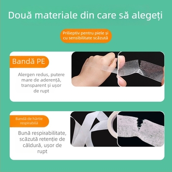 Bandă PE microporoză transparentă pentru infuzie – adeziv sensibil la presiune, logo imprimat, grosime 2 mm