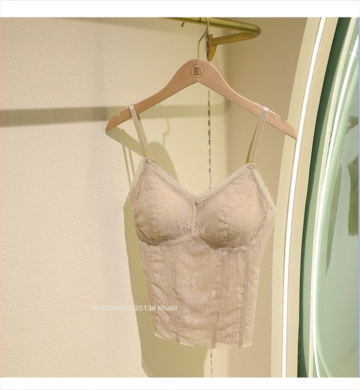 Bustier din nylon, stil franțuzesc retro, cu cupă 3/4, cupă subțire, respirabil