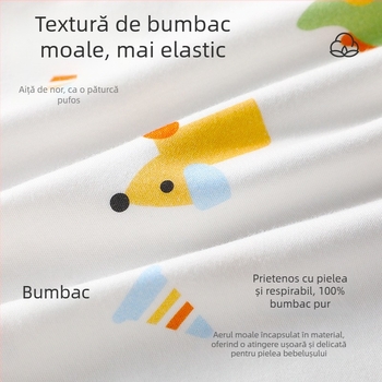 Set pentru copii: Top și pantaloni de toamnă din 100% bumbac, talie înaltă, haine calde de interior pentru sugari și copii 1–3 ani