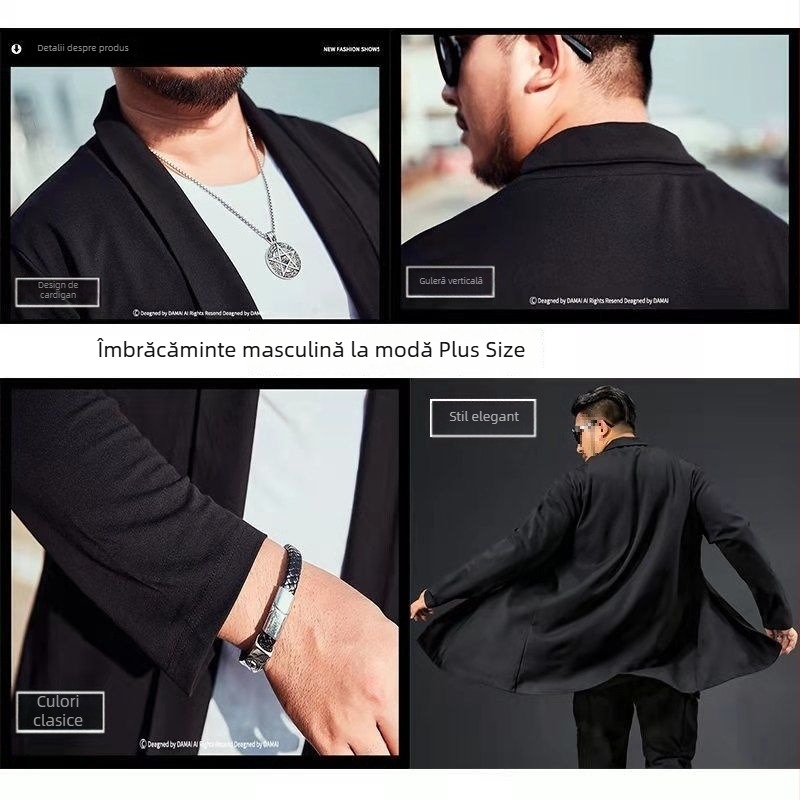 Palton bărbătesc cu guler înalt și închidere cu nasturi pe un rând (stil scurt, subțire, modal țesut, fibră principală: blană de iepure)