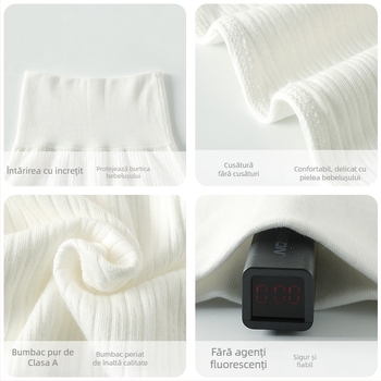 Pantaloni din bumbac 100% pentru bebeluși și copii, talie înaltă, talie elastică, pentru nou-născuți (0–1 an), fără deschidere în zona cracului