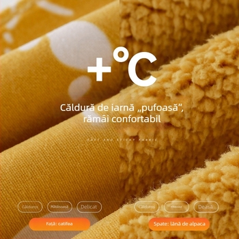 Vestă pentru copii din poliester cu căptușeală fleece, închidere cu nasturi pe un rând, model Cartoon, pentru copii de 3-8 ani