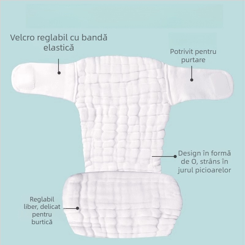 Pantaloni de scutec din bumbac 100% – unici, lavabili, respirabili, trening pentru 0–12 luni