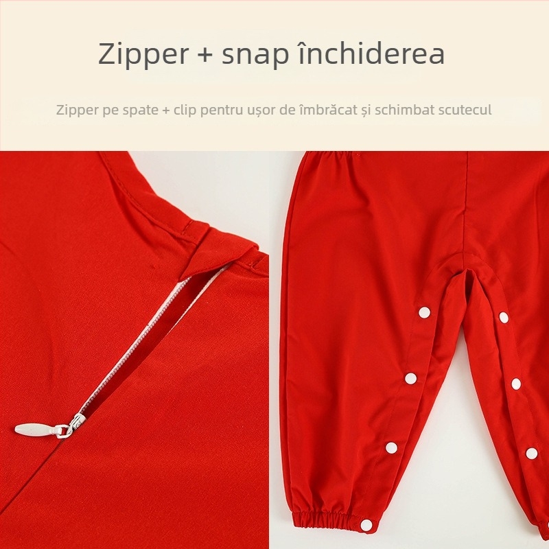 Combinezon impermeabil pentru copii cu mâneci lungi, imprimeu desen animat, 100% poliester, brand Anbei Child, clasa de siguranță A