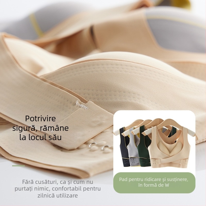Bustier sport din nylon, cupe cu bureți, fără sârmă, cupe modelate subțiri, bretele încrucișate pe lateral