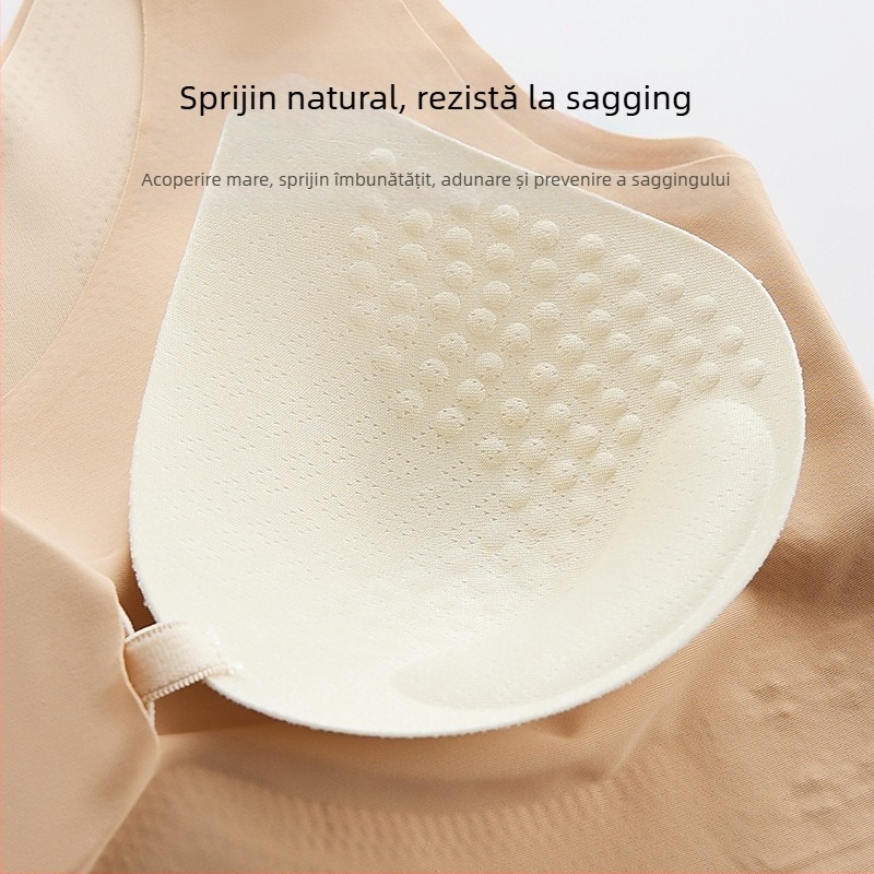 Bustier sport din nylon, cupe cu bureți, fără sârmă, cupe modelate subțiri, bretele încrucișate pe lateral