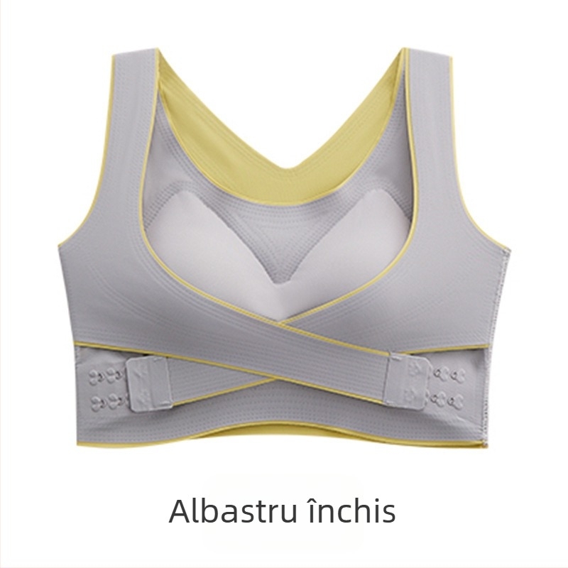 Bustier sport din nylon, cupe cu bureți, fără sârmă, cupe modelate subțiri, bretele încrucișate pe lateral