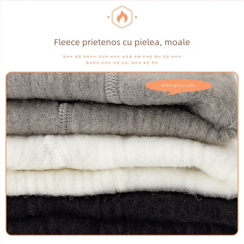 Colanți-romper pentru copii, căptuți cu fleece la interior, material bumbac-nylon, grosime medie, pentru toamnă, vârsta 1-3 ani