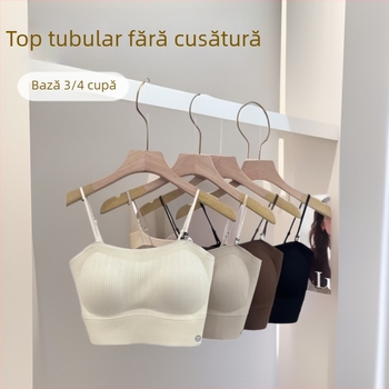 Bustier fără cusur, off-shoulder, cupe 3/4, nylon, top tubular