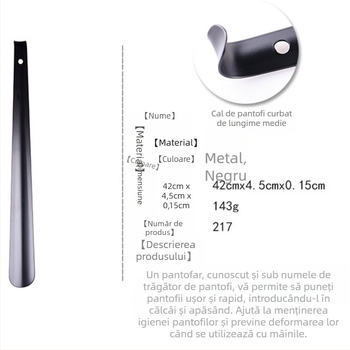 Corn de pantofi din oțel inoxidabil, lungime medie, pentru încălțare și descălcare ușoară, model Ad217, brand Auspicious enough, stil zilnic