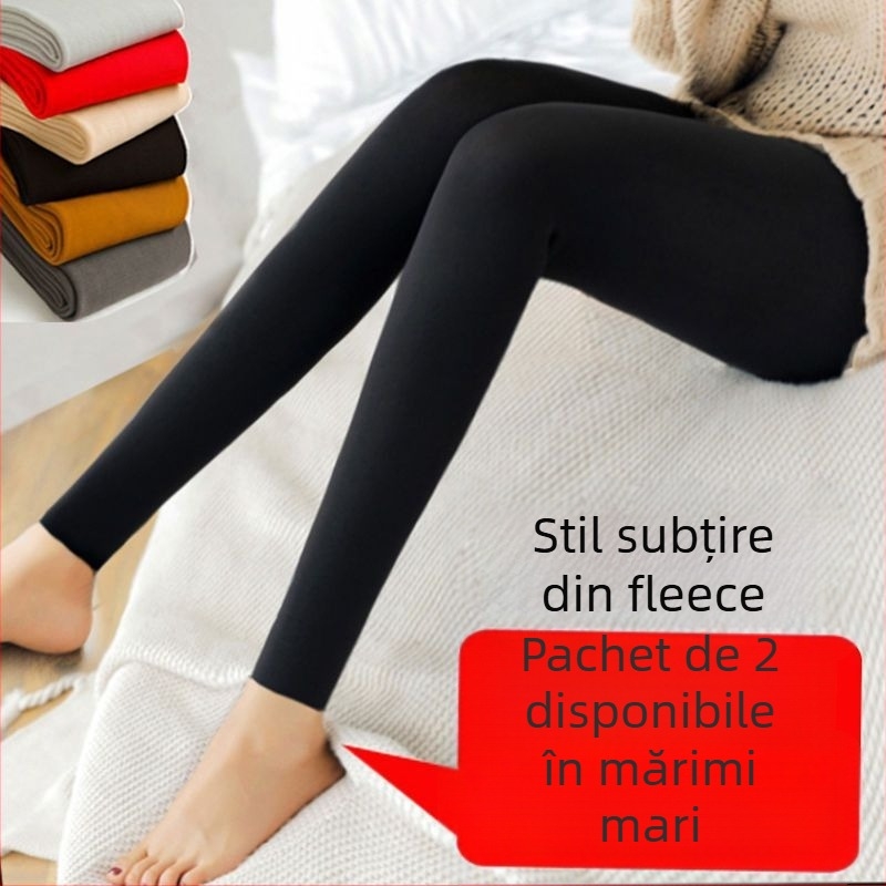 Colanți din nailon, talie înaltă, fără picioare, căptușeală de fleece, lungime 9/10, ultra-subțiri, subțiere a corpului