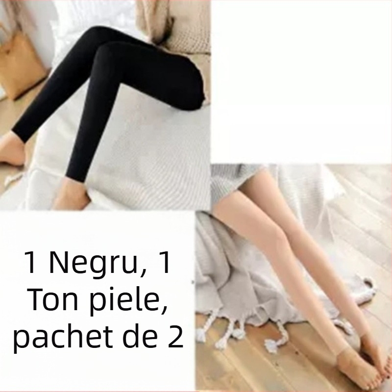 Colanți din nailon, talie înaltă, fără picioare, căptușeală de fleece, lungime 9/10, ultra-subțiri, subțiere a corpului