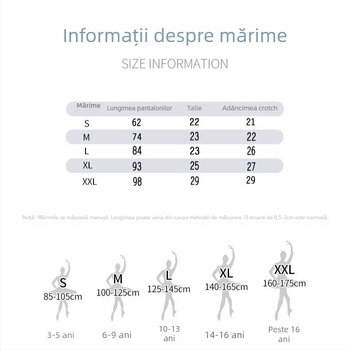 Colanți de dans pentru copii, căptuți cu fleece, poliester gros 90–95%, călduroși pentru modelare, 7–12 ani