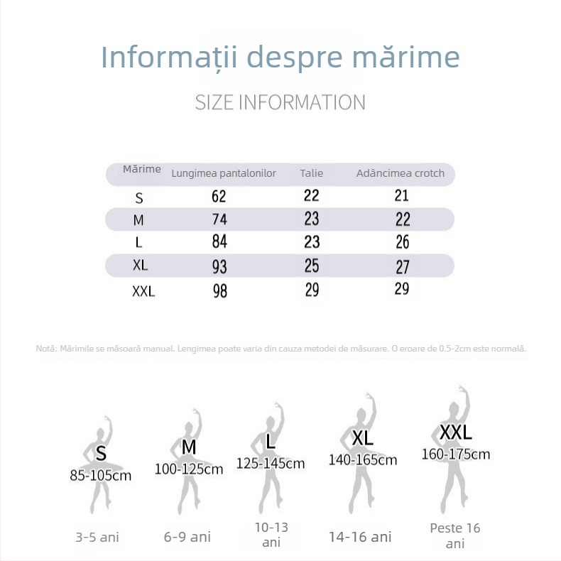 Colanți de dans pentru copii, căptuți cu fleece, poliester gros 90–95%, călduroși pentru modelare, 7–12 ani