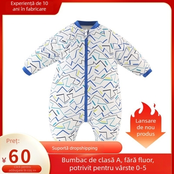 Sac de dormit pentru bebeluși cu picioare separate, țesătură 100% bumbac, umplutură din bumbac gol, greutate 0.55–1.00 kg, Kangbeibang