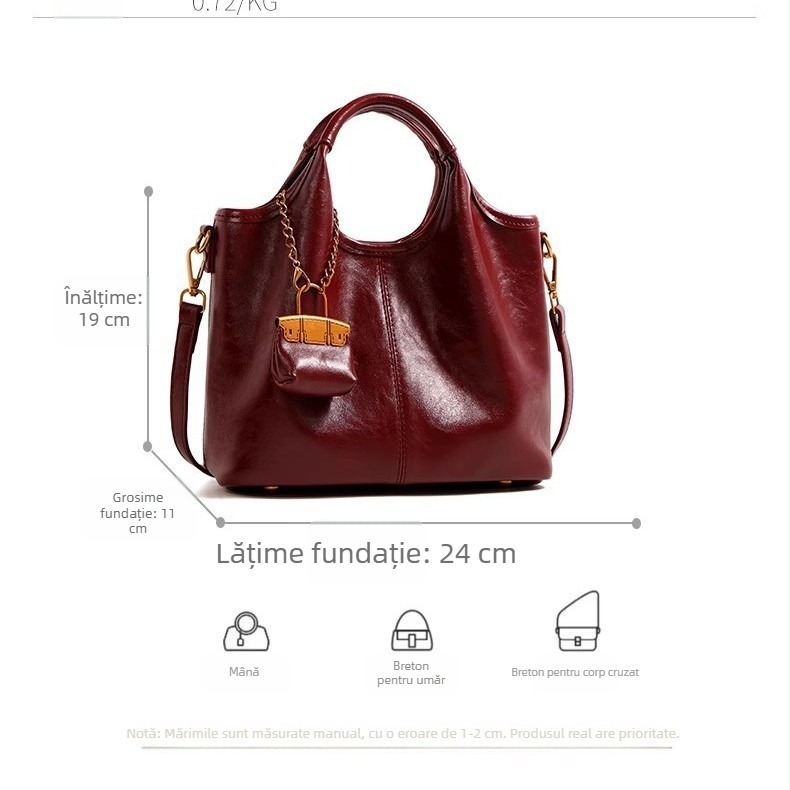 Geantă crossbody din PU, formă orizontală pătrată, închidere cu fermoar, căptușeală din poliester, utilizare zilnică