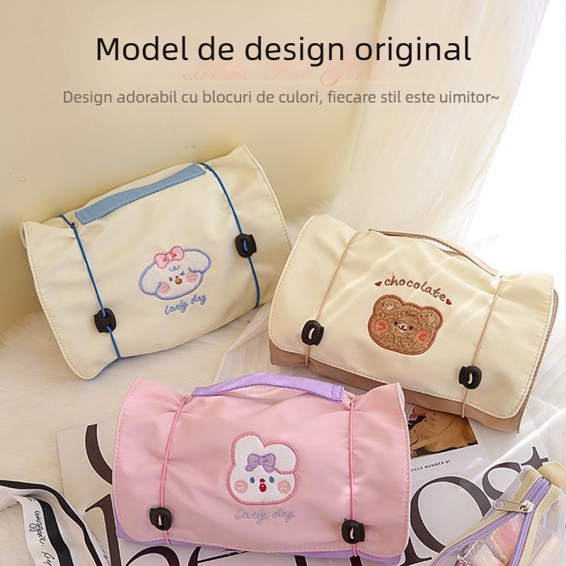 Geantă de cosmetică cu design patru în unu, capacitate mare, multifuncțională, poliester, pentru călătorii