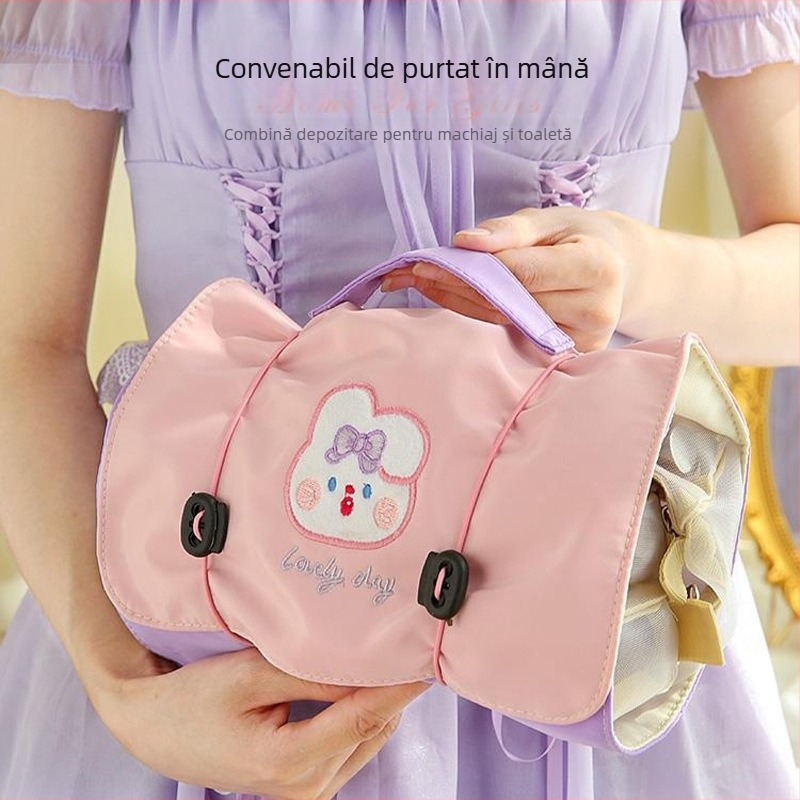 Geantă de cosmetică cu design patru în unu, capacitate mare, multifuncțională, poliester, pentru călătorii