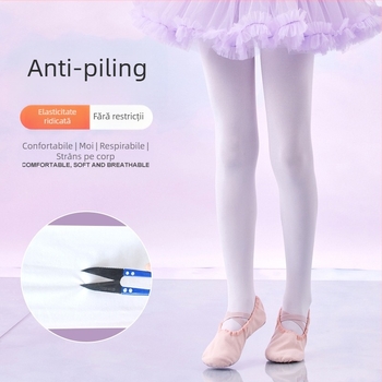 Colanți balet pentru copii cu aderență antiderapantă – respirabili, subțiri, elasticitate mare, amestec spandex-bumbac