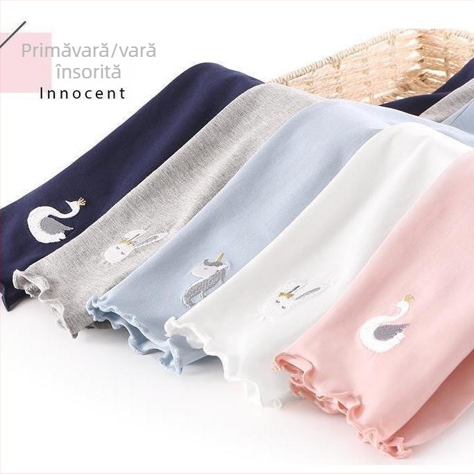 Colanți pentru fetițe, stil lejer pentru vară, 90% poliester, talie medie, material ușor, potriviți pentru copii peste 8 ani