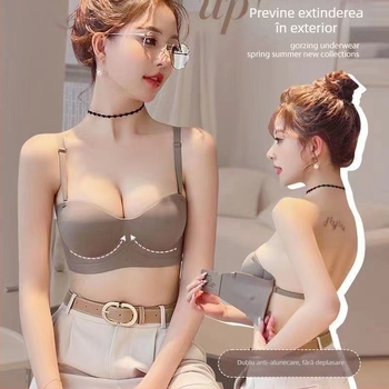 Sutien fara cusaturi pentru sâni mici, cu push-up pentru volum vizual, fara bretele, tip tub, sustinere confortabila